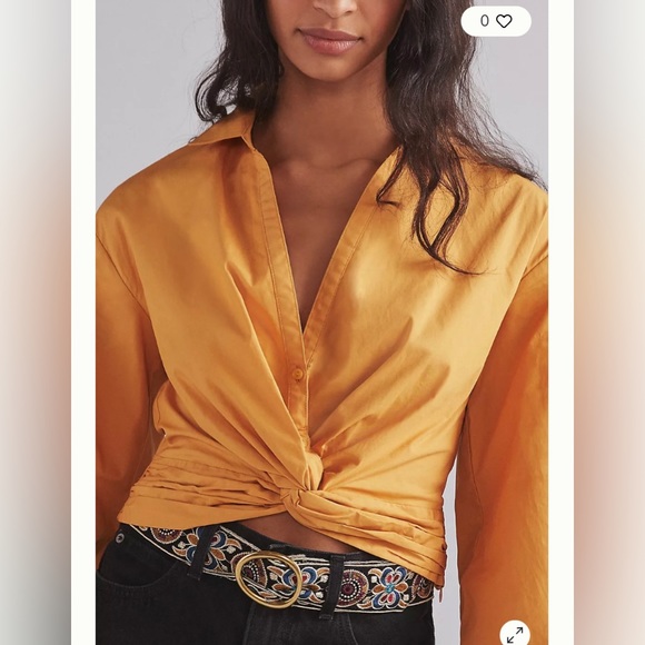 NWT ANTHROPOLOGIE TWIST FRONT V-NECK BLOUSE - Picture 3 of 10